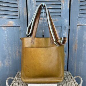 Madewell Stripe Strap Transport Tote Antique Gold